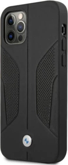 Mbështjellës BMW BMHCP12MRSCSK për iPhone 12/12 Pro, hardcase, lëkurë, e zezë