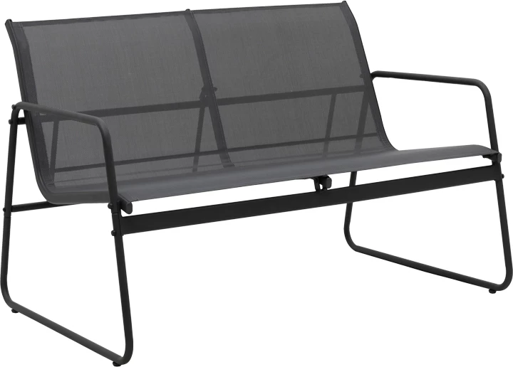 Set tavoline me karrige për terasë Veranda, tekstilene-metal, ngjyrë antracit, xham i zi