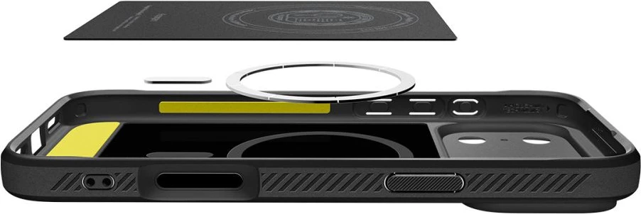 Mbrojtëse për iPhone 17 Pro Max Spigen Rugged Armor MagSafe, mat, e zezë