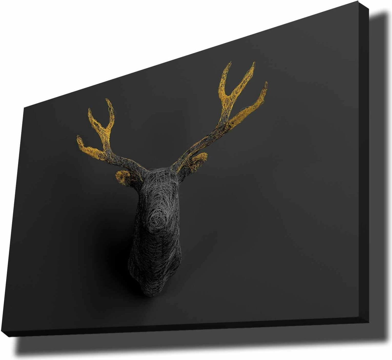 Pikturë dekorative në kanavacë, ngjyrë ari dhe e zezë, 70x100cm, Wallity 70100NISC-024