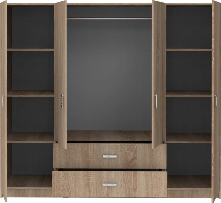 Dollap Royal me katër dyer, ngjyrë sonoma, 200x58x177cm