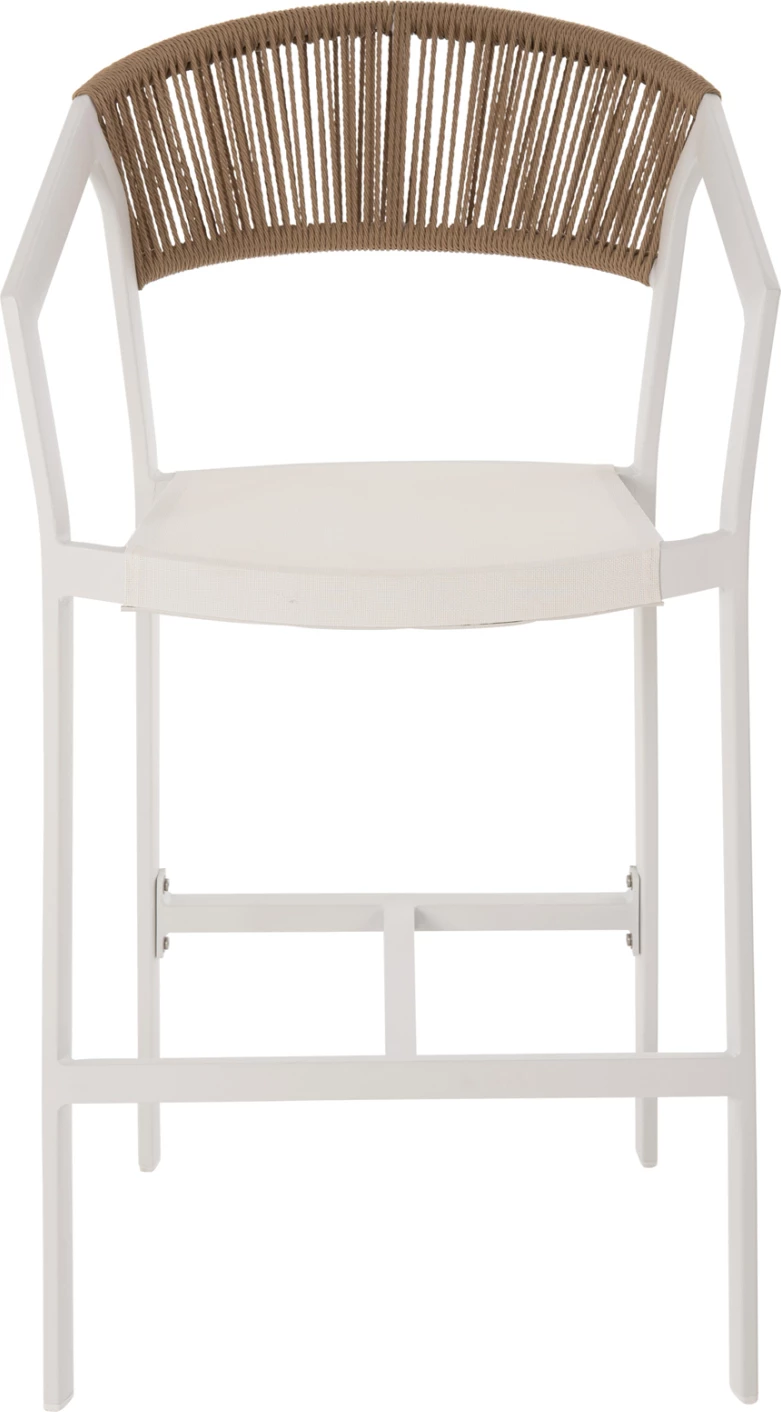 Karrige për bar, alumin e bardhë, FH5892.12, lartësi mesatare me krahë, rattan & textline, 56.5x57x99.5 cm