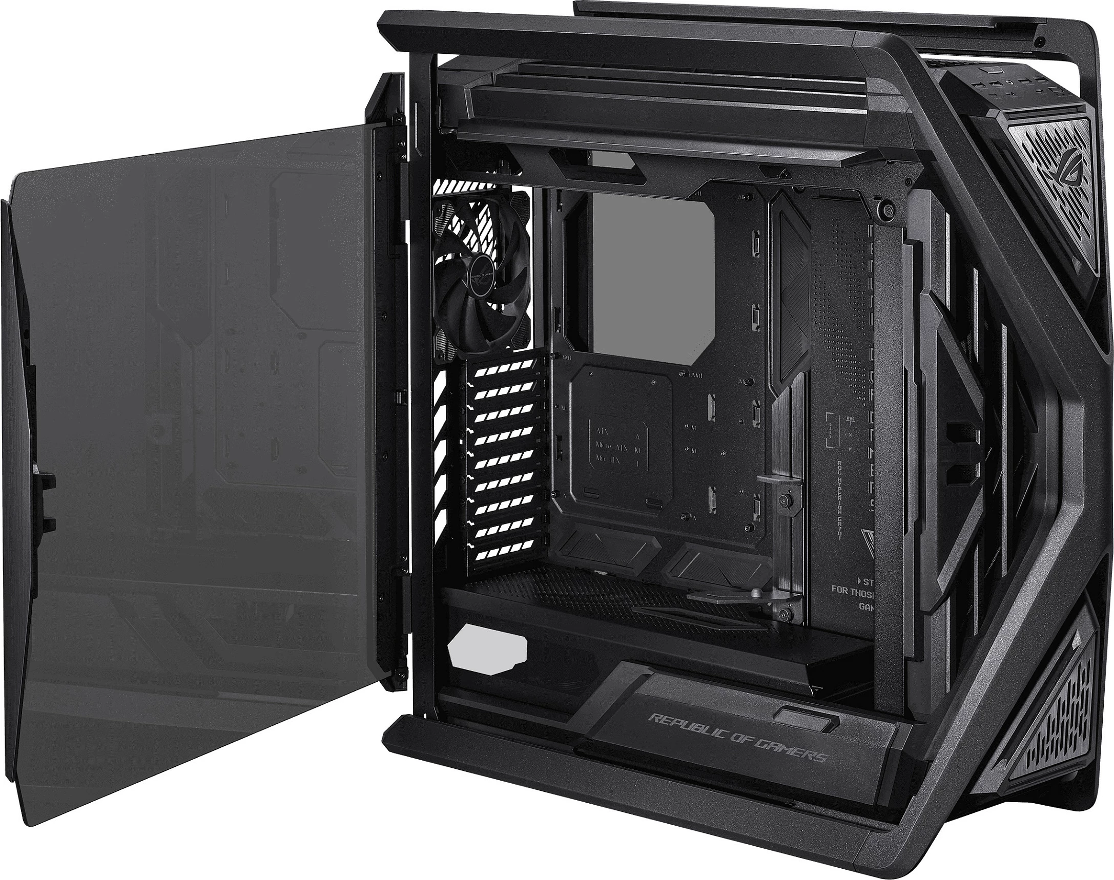 Kasë ASUS ROG Hyperion GR701 BTF Edition, Tower, RGB, xham i temperuar, e zezë/transparent