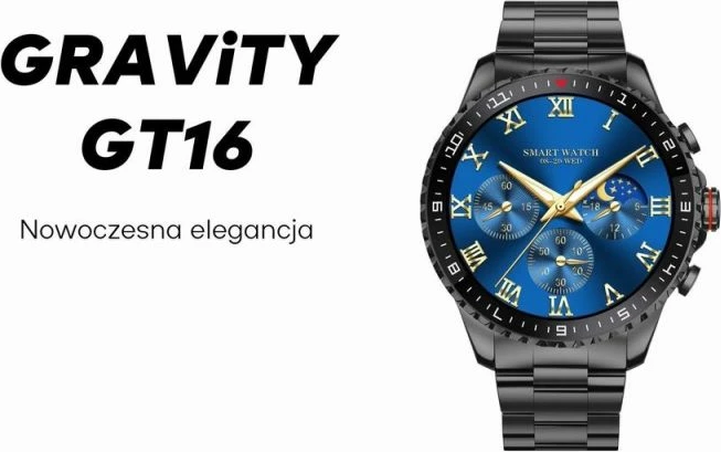 Smartwatch për meshkuj Gravity, e zezë