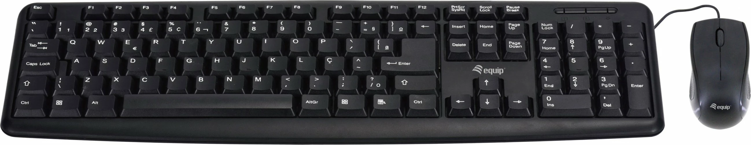 Tastierë me maus Equip 245201, full-size, USB, QWERTY, e zezë