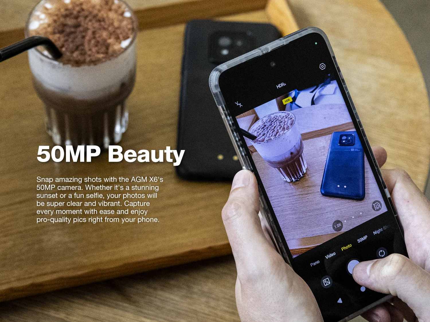 Celular AGM X6 Phantom 5G 8GB/128GB Dual SIM Android 14 6.78\" FHD+ kamerë 50MP Dual AI, i zi