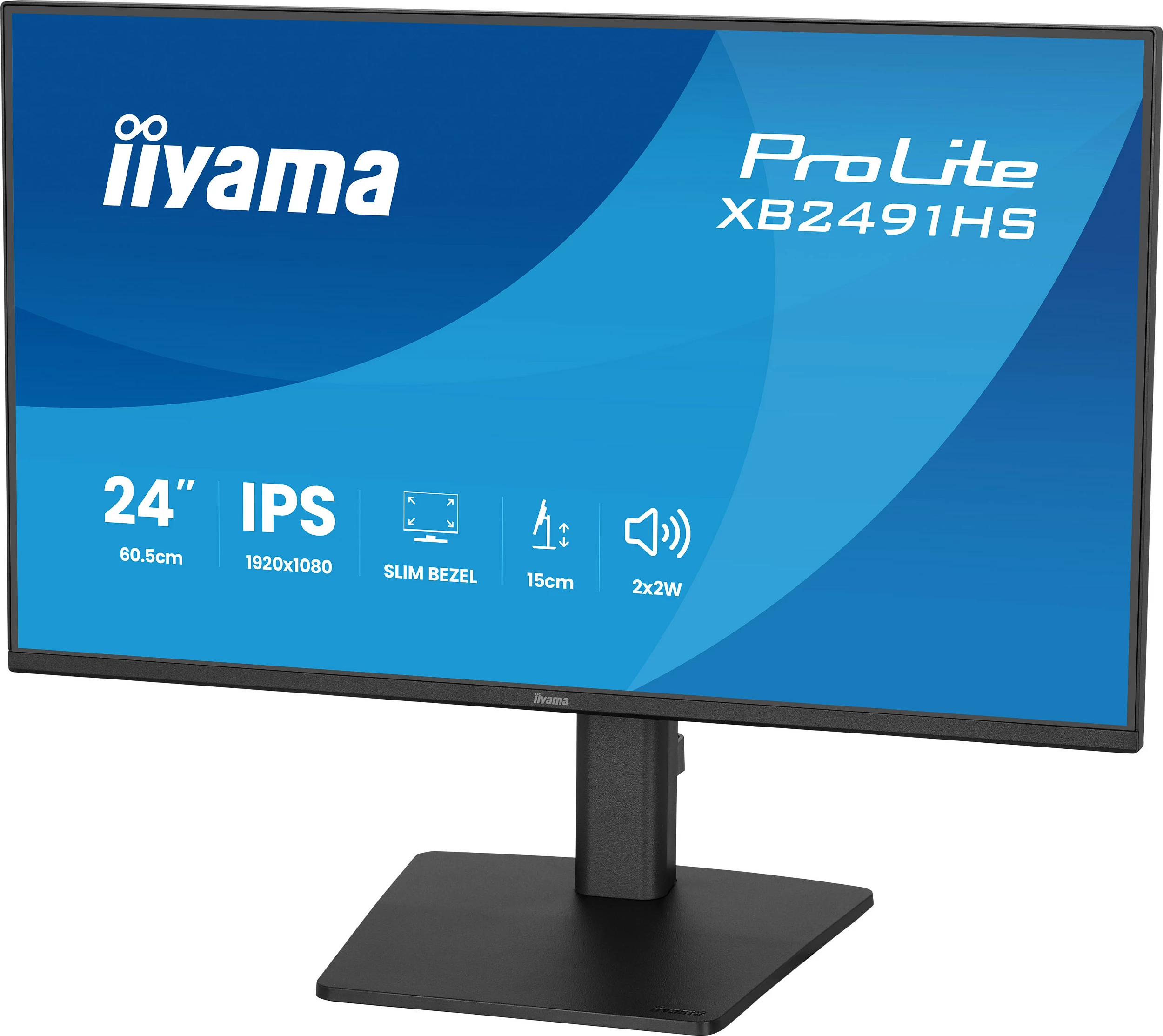 Monitor iiyama ProLite XB2491HS-B1, 24" IPS, Full HD 1920x1080, FreeSync, altoparlantë, i zi