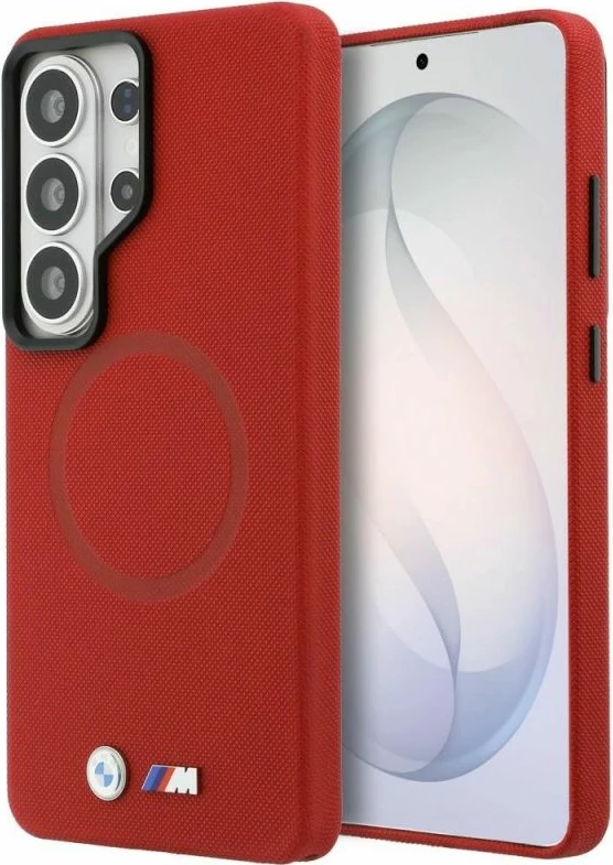 Case BMW M Metal Logo MagSafe për Samsung Galaxy S26 Ultra, e kuqe