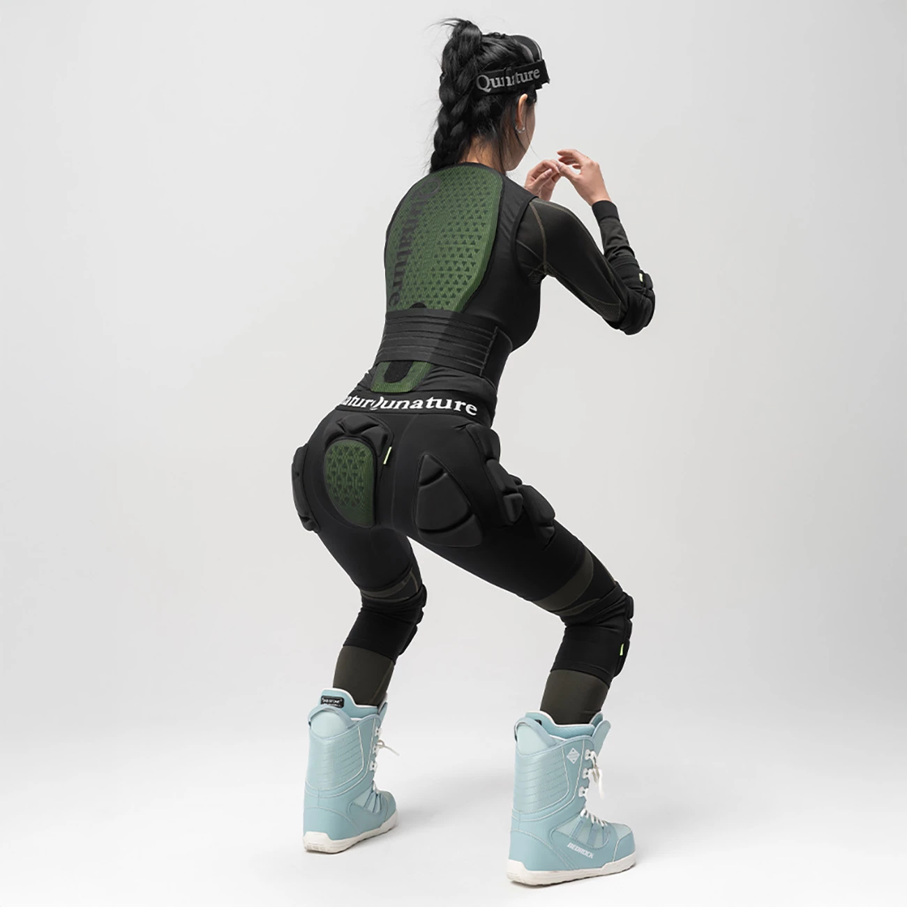 Shortse mbrojtëse ijeve Qunature Ski Advanced L, EVA, të zeza