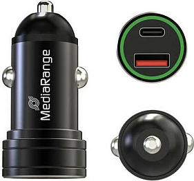 Karikues veture MEDIARANGE, 1x USB-A + 1x USB-C, Quick Charge 3.0 / USB-C PD 20W, i zi