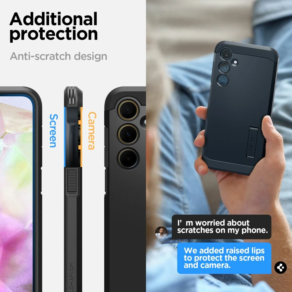 Mbështjellës Spigen Tough Armor për Samsung Galaxy A35 5G, i zi