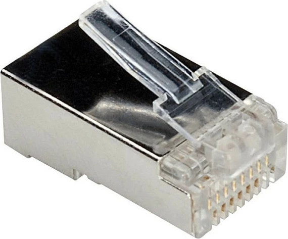 Konektor RJ-45 VALUE 21.99.3065, Cat6, paketim 100 copë, transparent/metalike