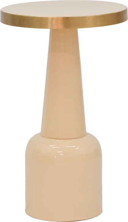 Tavolinë anësore Easyful Inart, metal krem-ari, D36x58cm