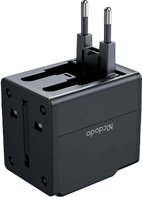 Adapter udhëtimi McDodo CP-4120, 2.1A Fast Charging, 2x USB-A, i zi