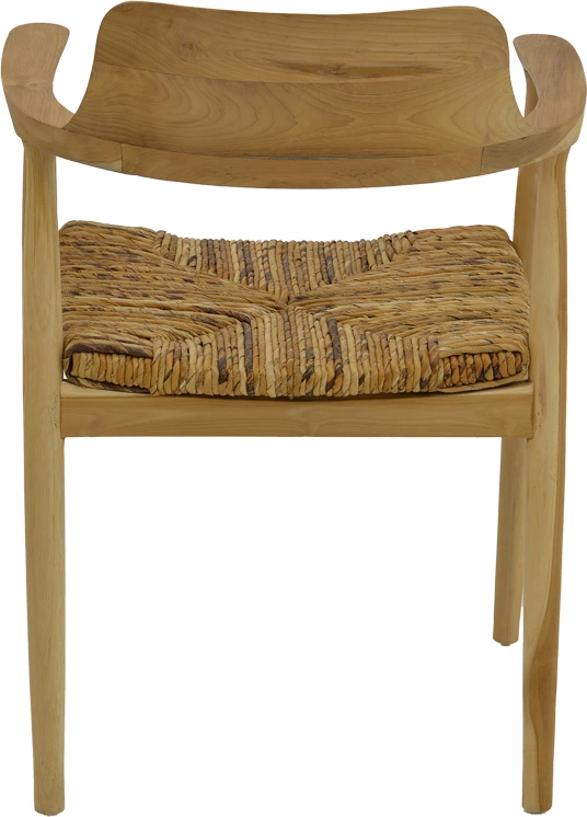 Karrige me krahë Denverone dru teak natyral-litar banane 57x54x79cm