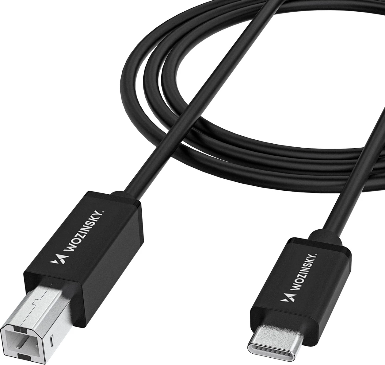 Kabllo, Wozinsky, WKDDY2S, USB‑C në USB‑B, 2 m, USB 2.0 480 Mb/s, e zezë