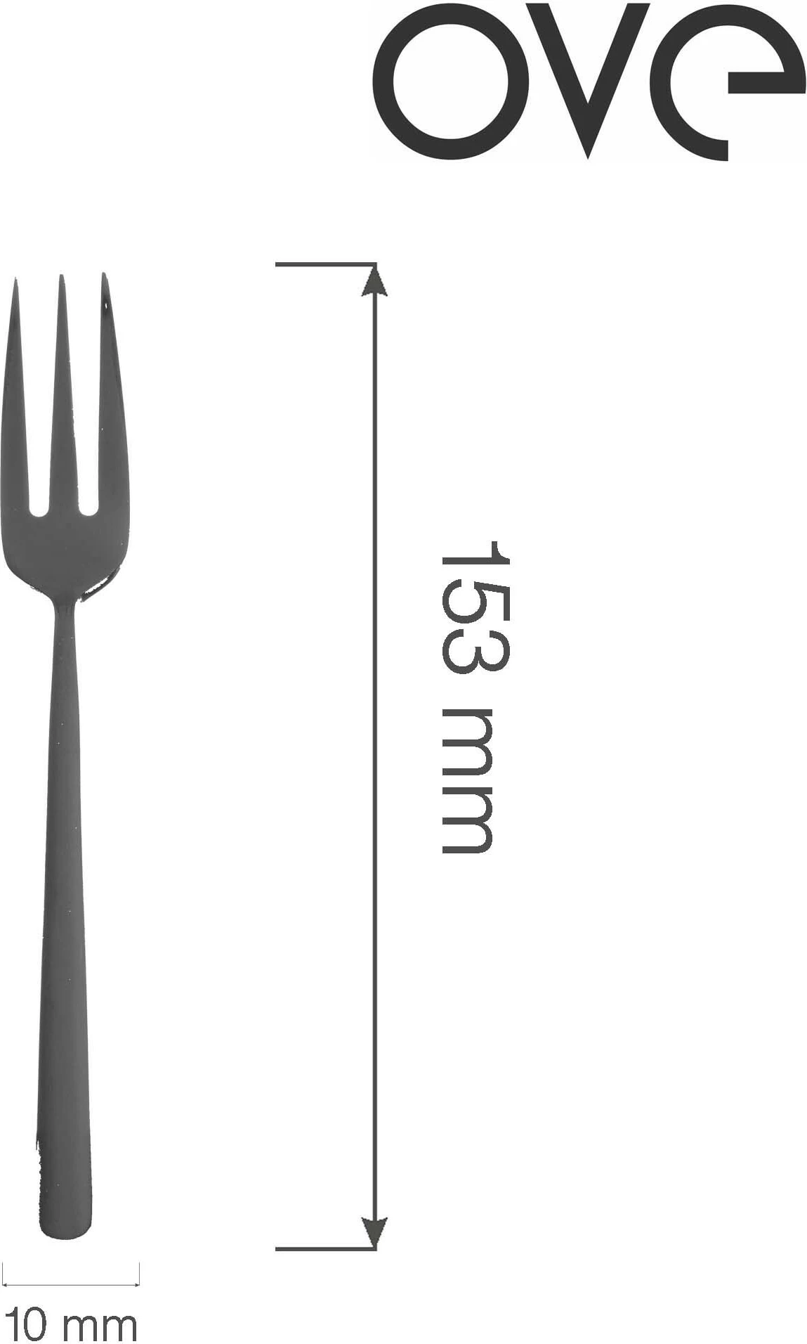 Pirun torte OVE Amarone Black 153 mm, i zi, set 12 copë