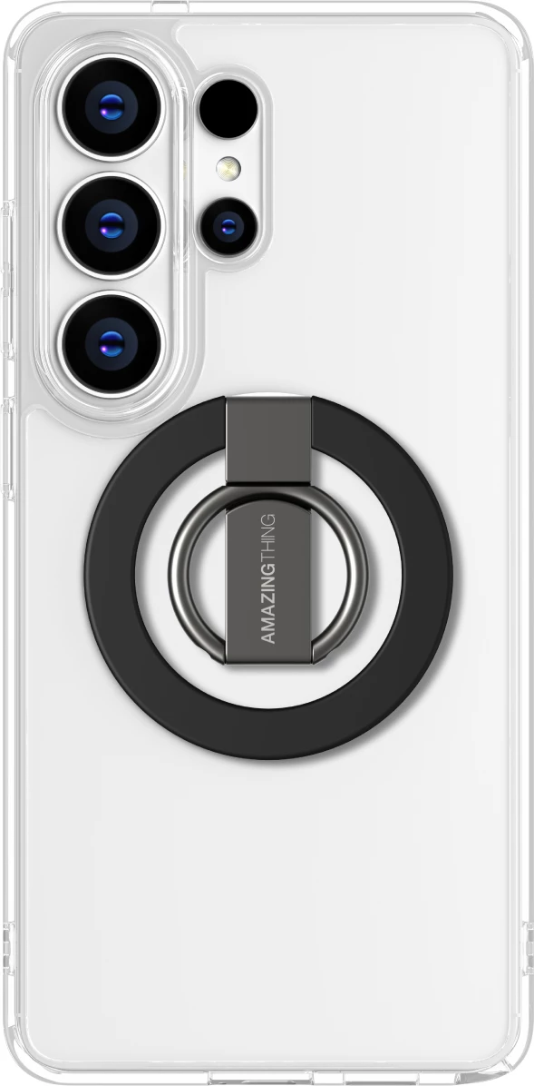 Mbështjellës, AmazingThing, Minimal Ring Set për Samsung Galaxy S26 Ultra, MagSafe, mbrojtje rënie 2.5 m, CameraGuard, rezistent ndaj zverdhjes, transparent