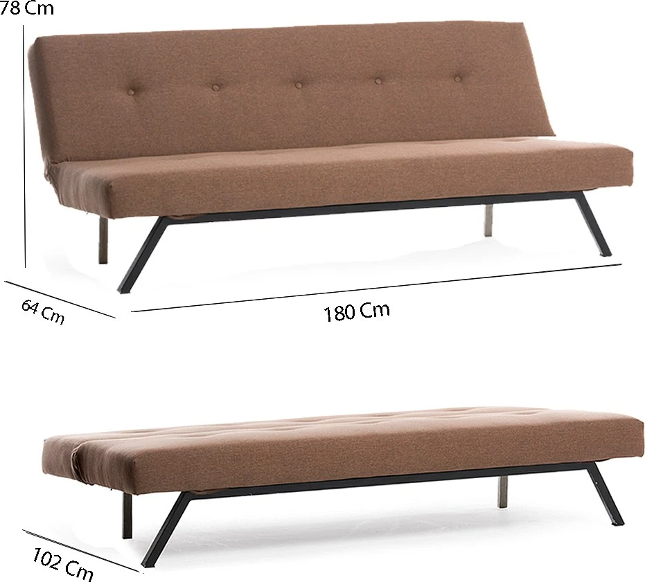Divan-krevat treshe Zola, kafe, Atelier del Sofa