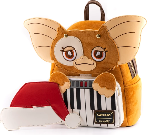 Mini çantë shpine, Loungefly, Gremlins Gizmo Holiday Cosplay, plush, kapelë e heqshme, 22.8 x 26.7 x 11.5 cm, multikolor