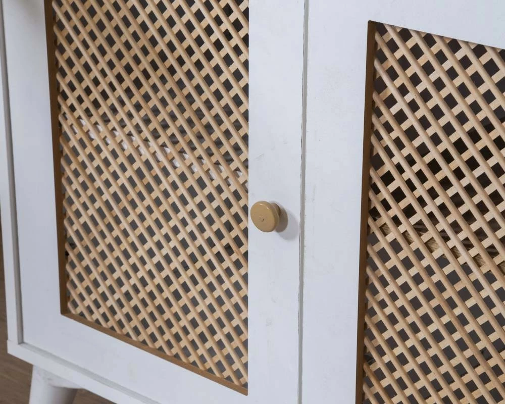 Konsol Skye Decor, ngjyrë e bardhë dhe lis, Goose