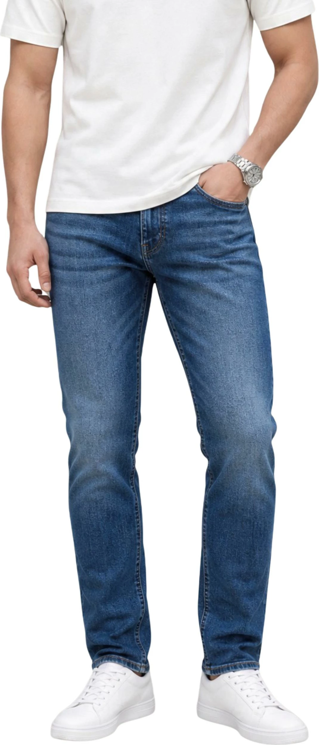 Xhinse për meshkuj Tommy Hilfiger Jeans Austin Slim Tapered DM0DM23395, dark denim