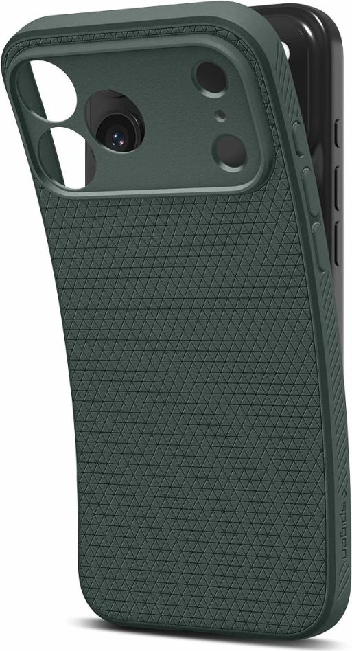 Mbështjellës Spigen Liquid Air për iPhone 17 Pro Max, TPU me teksturë antirrëshqitëse, Air Cushion, dizajn i hollë, jeshile