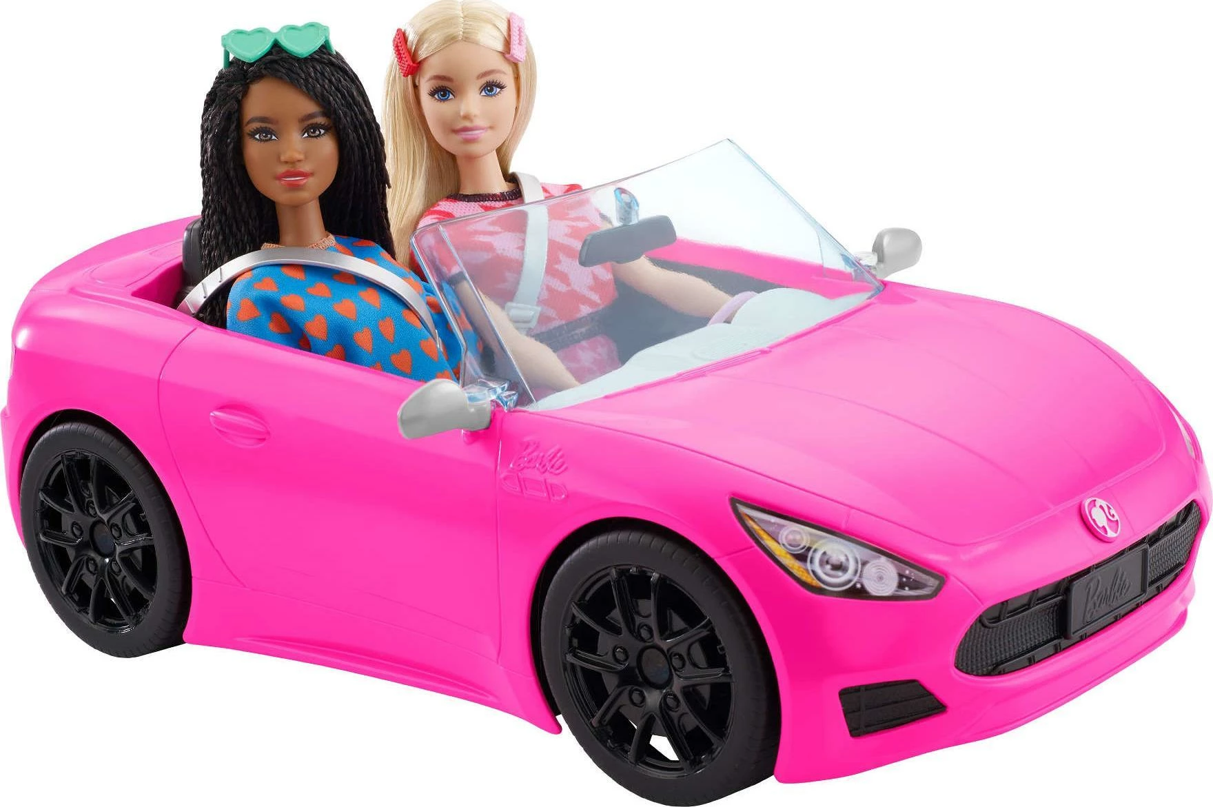 Vetura lodër kabriolet Barbie HBT92, për 2 kukulla, me rrota rrotulluese, rozë