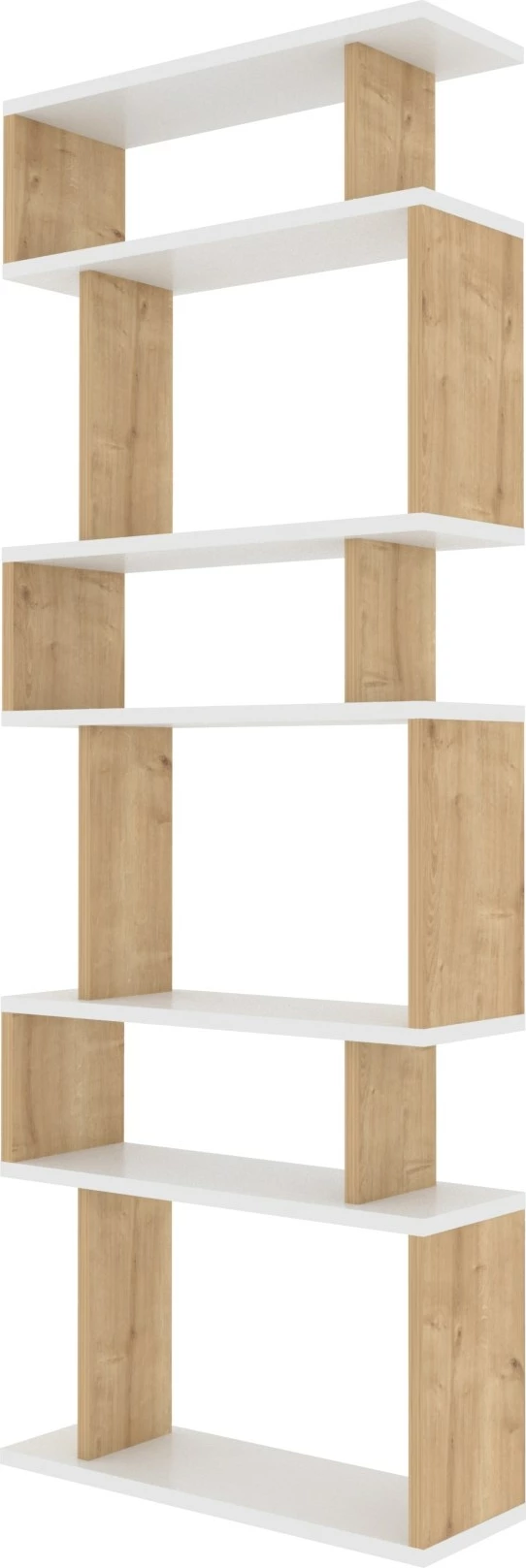 Raft librash Skye Decor, i bardhë, lisi, 60x19.6x160cm