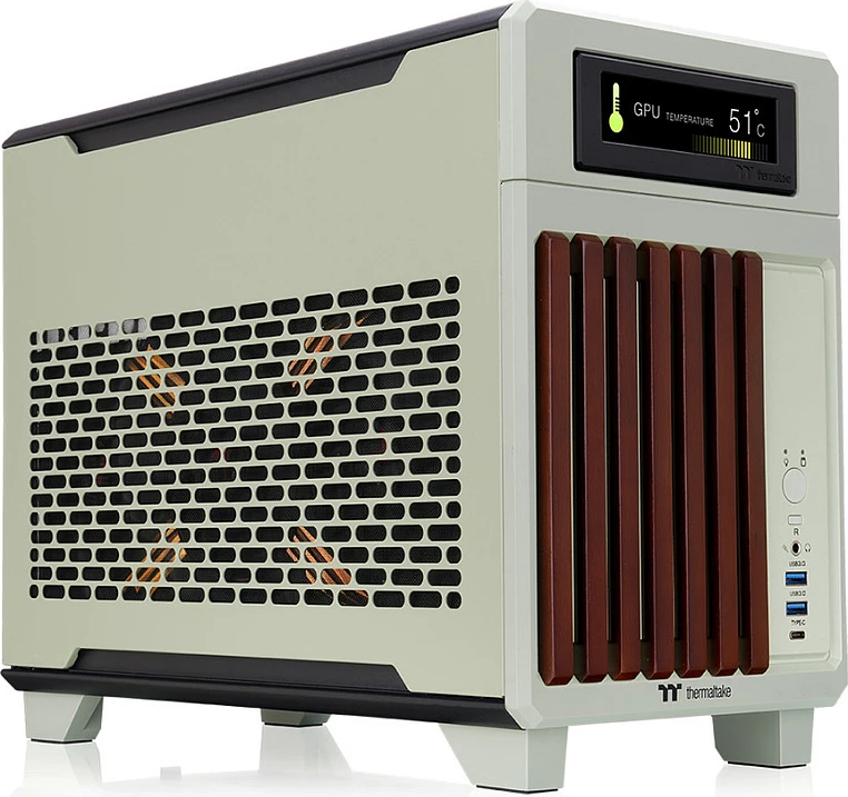 Kasë Thermaltake TR100 WS, Mini Tower Mini-ITX, USB-C, Matcha Green