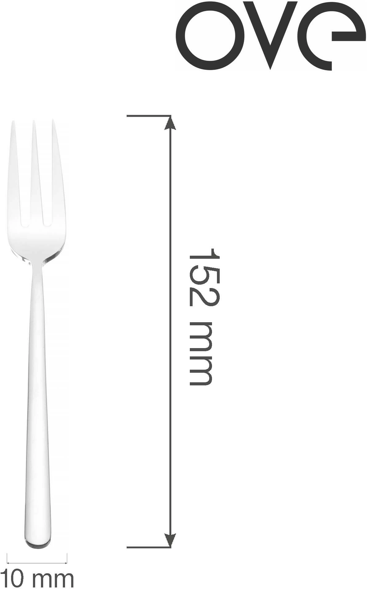 Pirun torte OVE Amarone 152 mm inox 18/10 set 12 copë, argjendtë