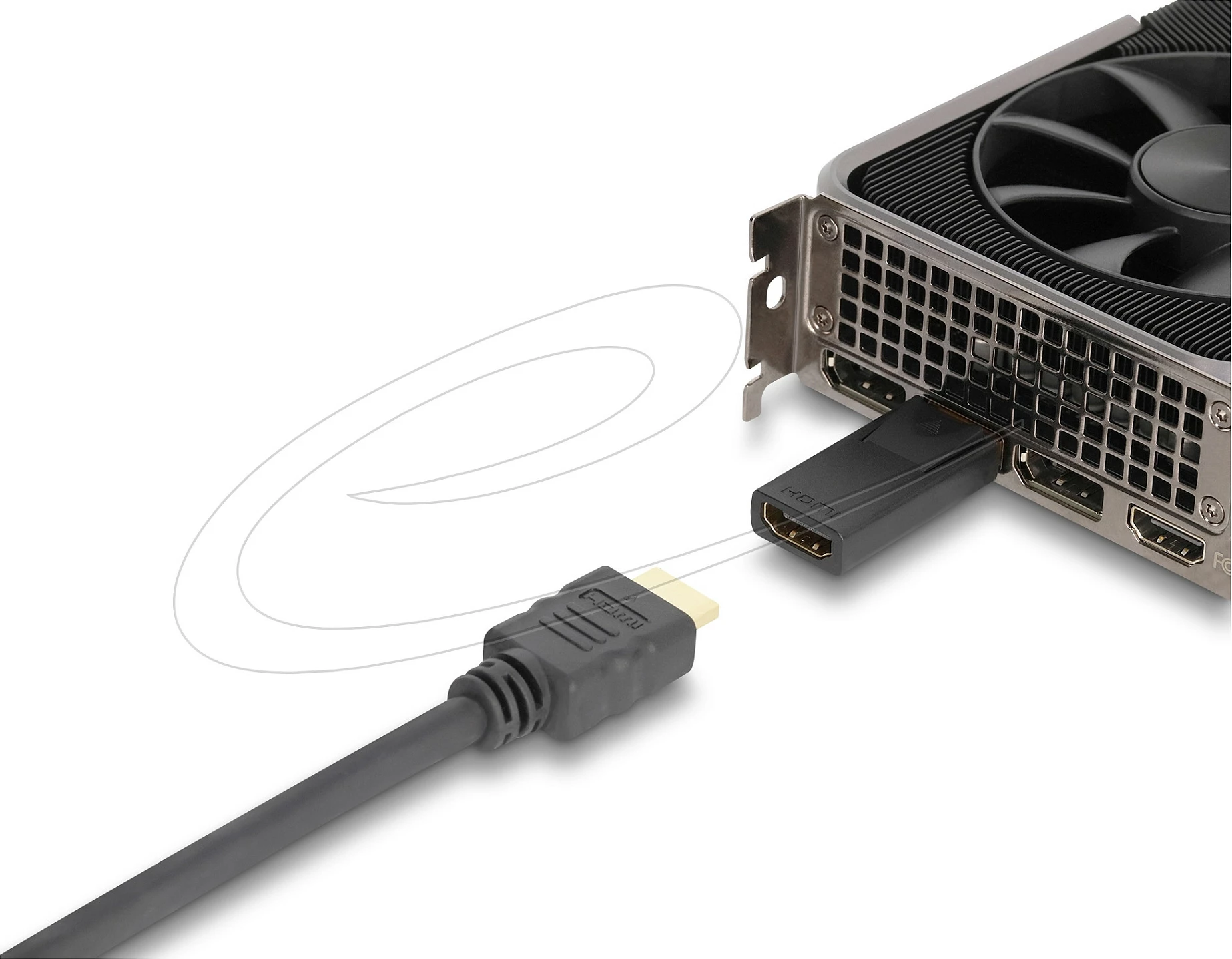 Adapter DeLOCK 61086 DisplayPort në HDMI, 4K 60Hz, aktiv, i zi