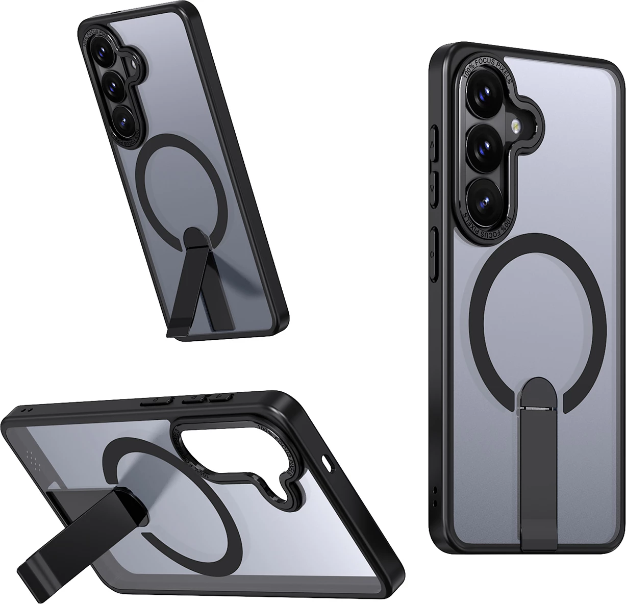 Mbështjellës Hurtel Hybrid Armor X për Samsung Galaxy A57, MagSafe, me mbajtëse 360°, i zi