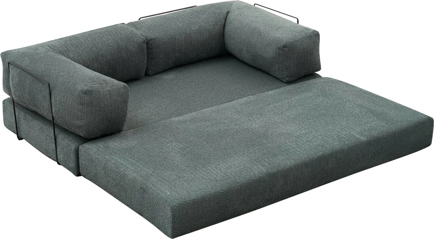 Këndare Comfort Mini, stof 100% chenille, ngjyrë e gjelbër, 190x95x75cm - 7