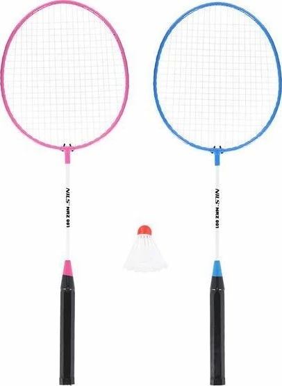 Set badmintoni Nils Extreme NRZ001, çelik, 2 raketa + shuttlecock, rozë/kaltër