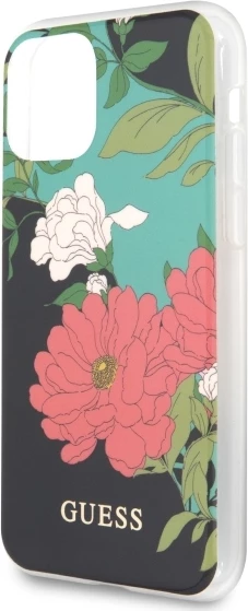Mbështjellës Guess GUHCN58IMLFL01 për iPhone 11 Pro, Flower Collection, i zi