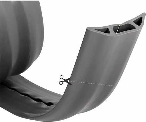 Kanal për kabllo DeLOCK PVC fleksibil 70 x 13 mm, 1.5 m, vetëngjitës, gri