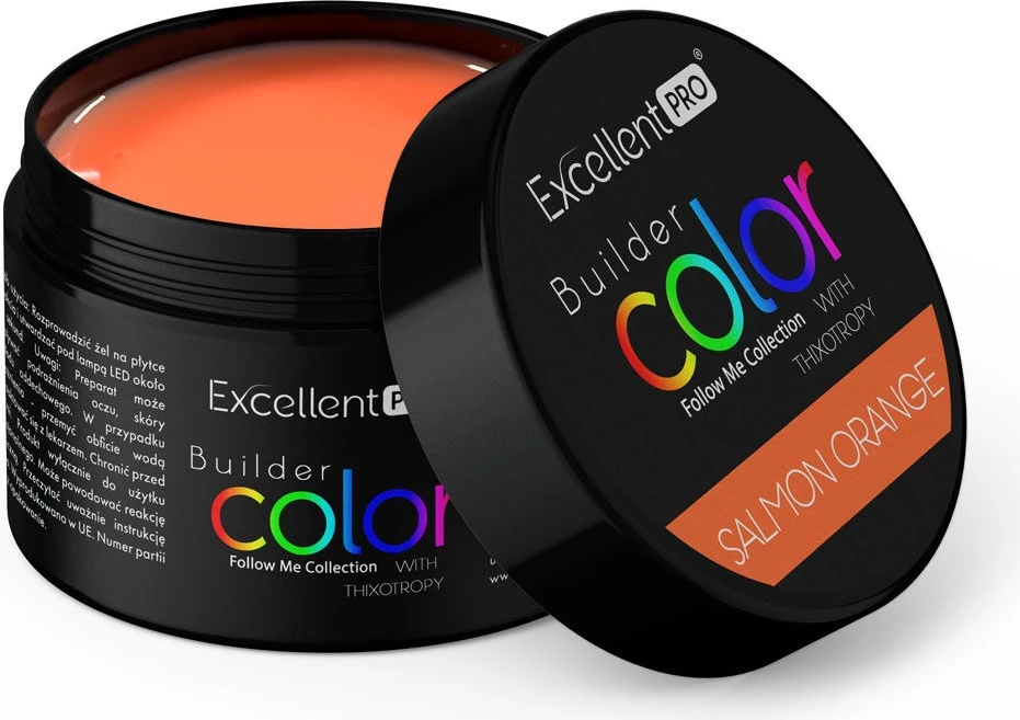 Xhel ndërtues për thonj Excellent PRO Builder Color With Thixotropy Gel Building për femra Salmon Orange 15g