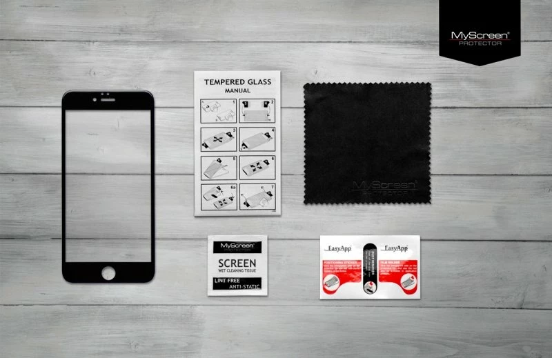 Mbrojtës ekrani xham i temperuar MyScreen protector Lite për iPhone X/Xs, 2.5D Full Screen Edge, 9H, me EasyApp KIT, i zi