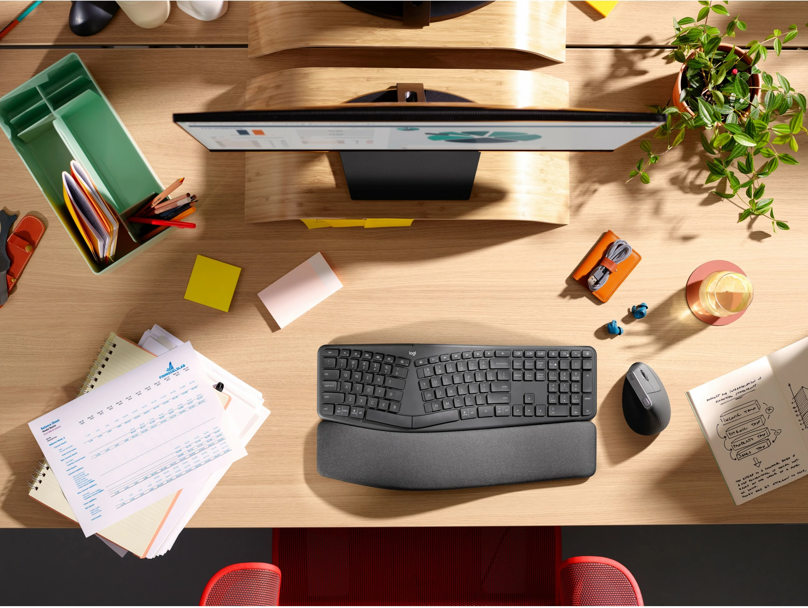 Tastierë Logitech ERGO K860, Full-size, Wireless, Bluetooth, Grafit