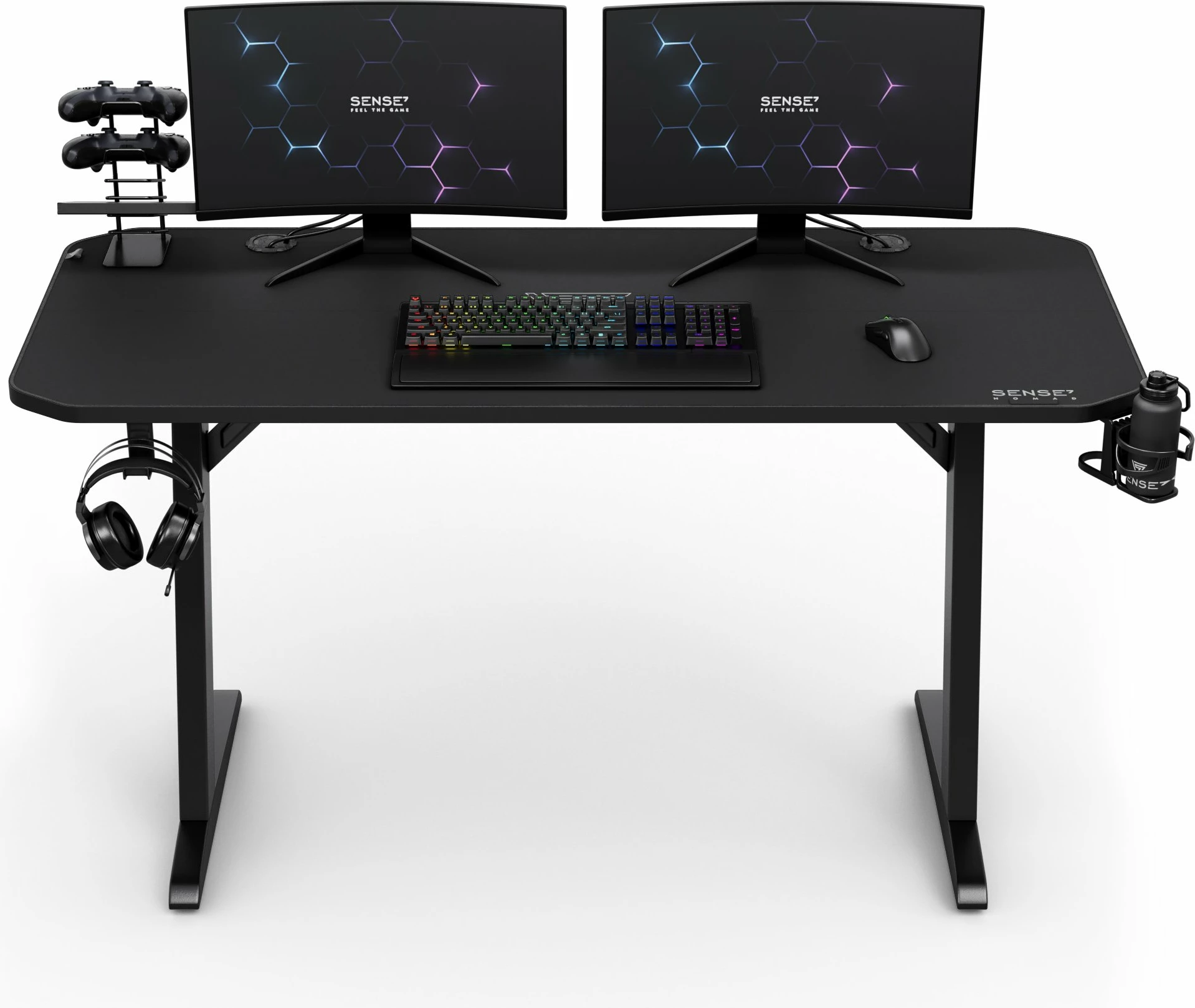 Tavolinë gaming SENSE7 Nomad Classic 140x60 cm, e zezë
