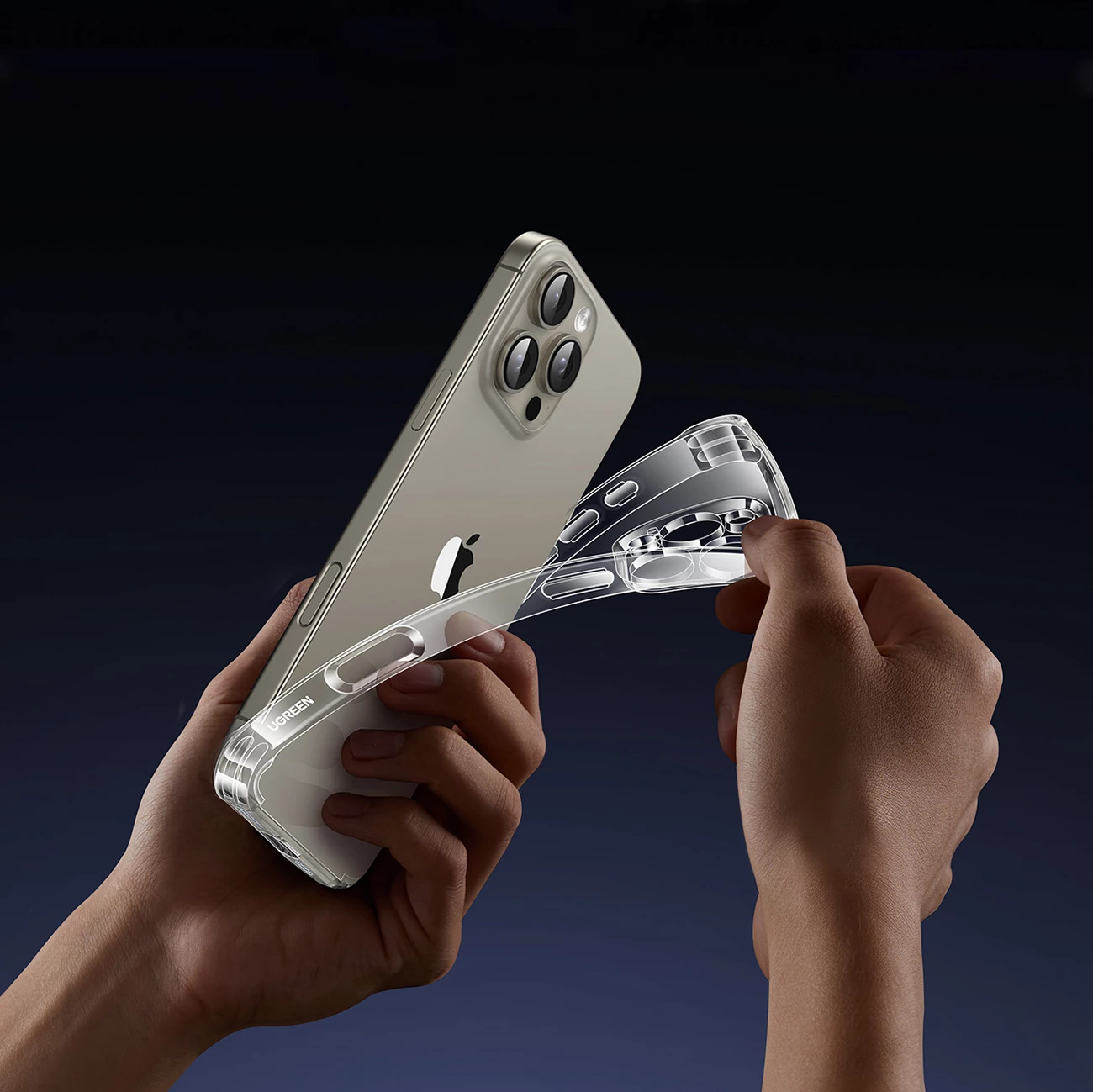 Mbështjellës Ugreen Bright Cushion CA101 për iPhone 16 Pro Max, transparent