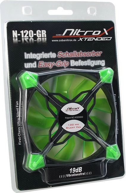 Ventilator për kasë Inter-Tech Nitrox N-120-GR, 120mm, i gjelbër