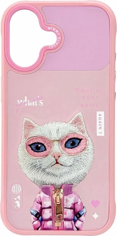 Kapak telefoni Nimmy Cool&Cute 2.0 Cat për iPhone 17, rozë