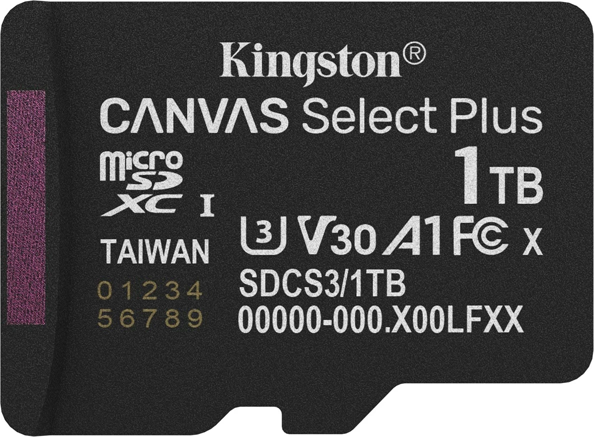Kartë memorie Kingston Canvas Select Plus Gen3, 1TB, microSDXC, e zezë