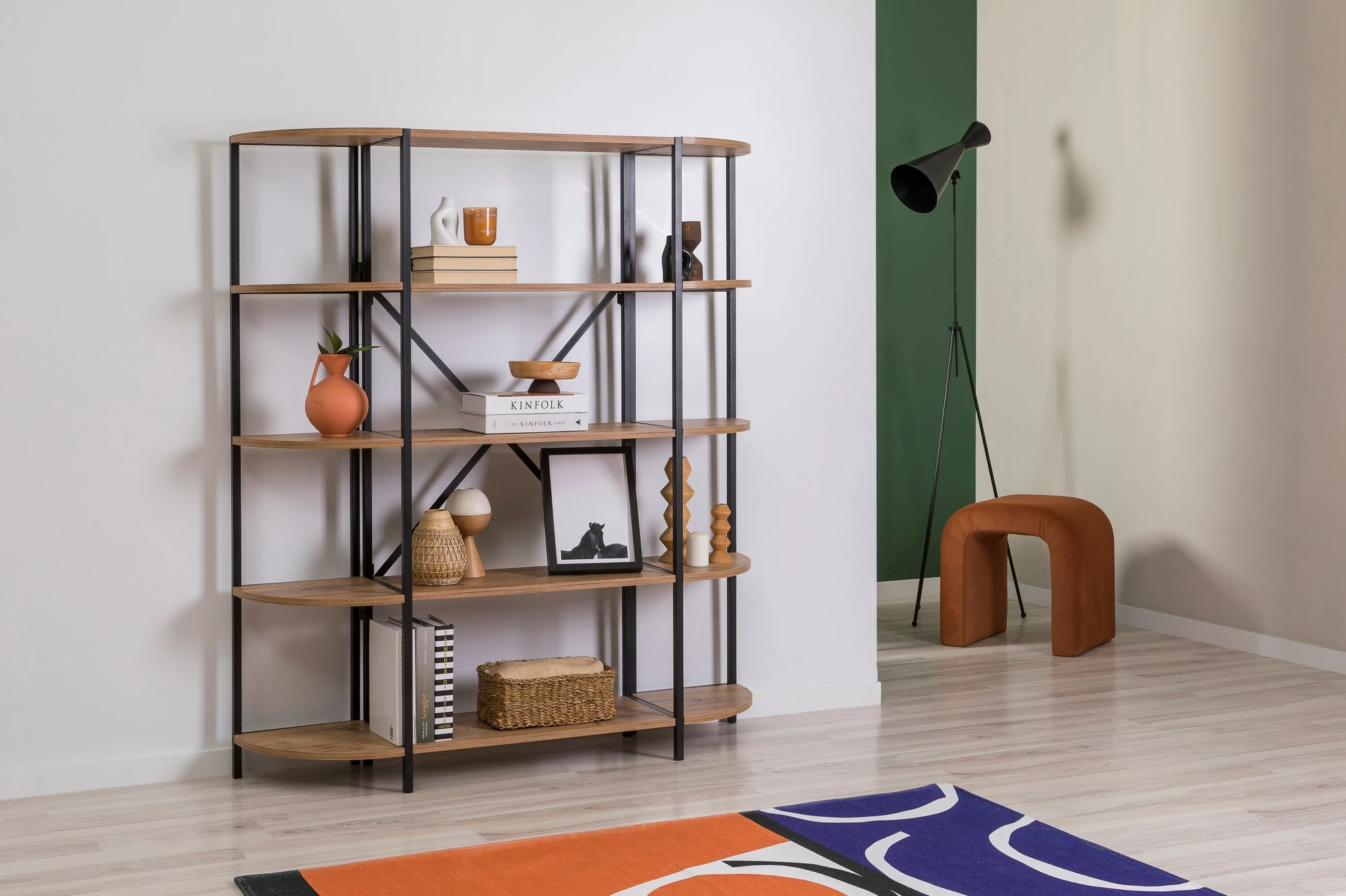 Raft librash Signa Rafix, Skye Decor, ngjyrë pishë Atlantike dhe e zezë