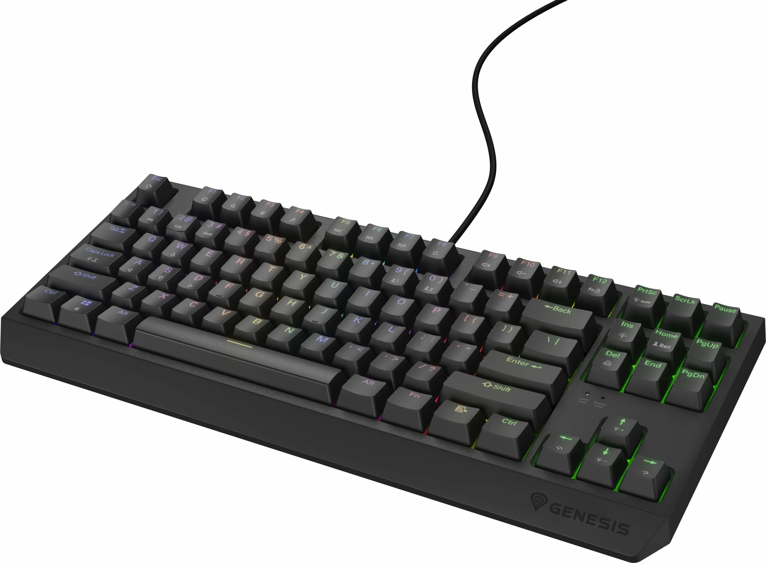 Tastierë mekanike gaming GENESIS Thor 230 TKL NKG-2079, Outemu Brown, RGB, USB, US layout, 80% TKL, e zezë