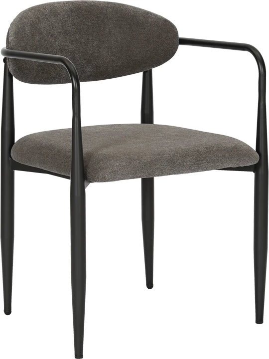 Fotel Kalone, material stof, ngjyrë antracit, këmbë të zeza matte, 56x55x78cm