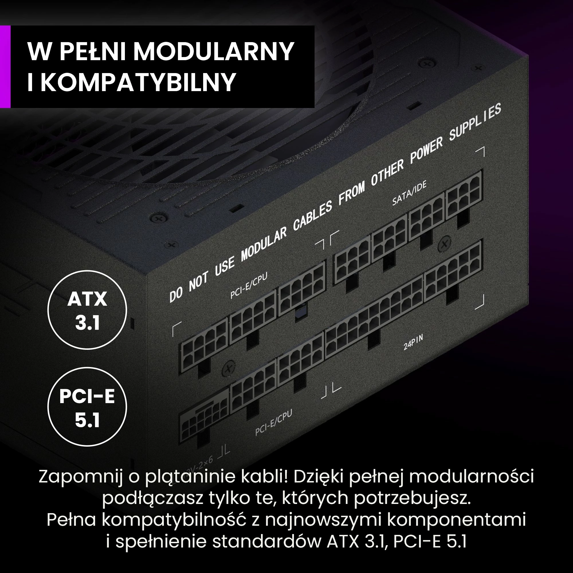 Furnizues energjie PC PREYON Eagle Power GOLD PEPG850W 850W, 80 Plus Gold, ATX 3.1, plotësisht modular, i zi