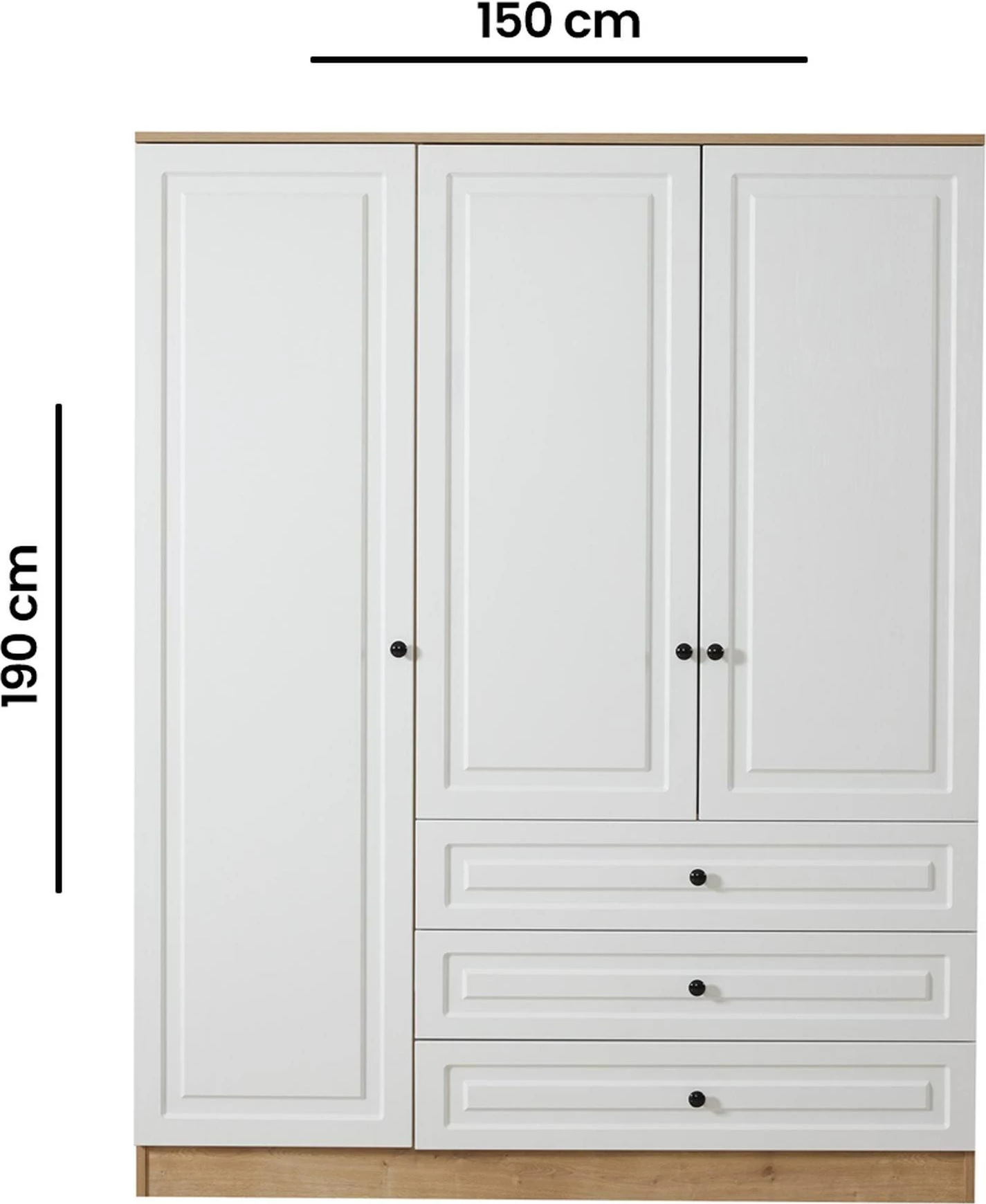 Dollap për dhomë gjumi, ngjyrë lis safir dhe e zezë, Skye Decor, Tuvalle 021